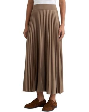 Reiss Seren Pleated Midi Skirt - Brown