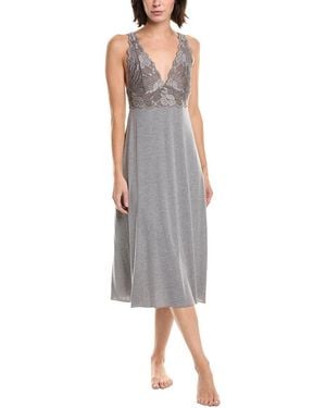Natori Zen Floral Gown - Grey