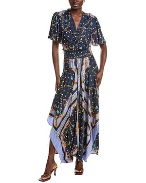 Maje Flutter Maxi Dress - Blue