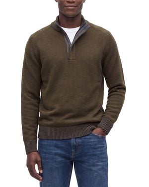 RAFFI Vanise 1/4-zip Wool & Cashmere-blend Mock Neck Jumper - Brown