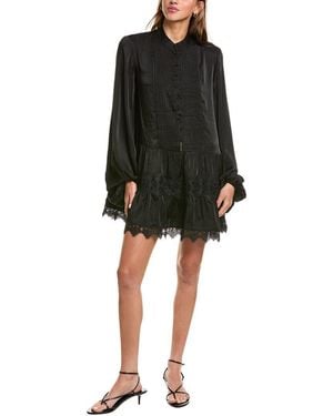 Bardot Antonia Lace Trim Mini Dress - Black