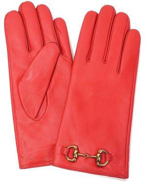 Tiffany & Fred Paris Cashmere-lined Leather Gloves - Red