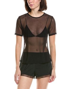Natori Seduction Mesh T-Shirt - Black