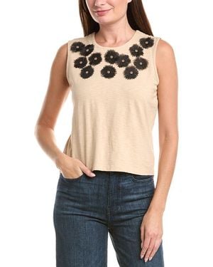 NIC+ZOE Organza Applique Tank - Black