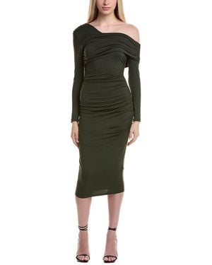 Susana Monaco Off-Shoulder Midi Dress - Green