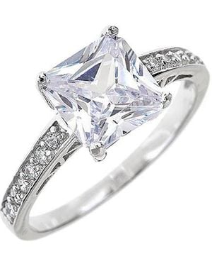 Sterling Forever Silver Cz Ring - White