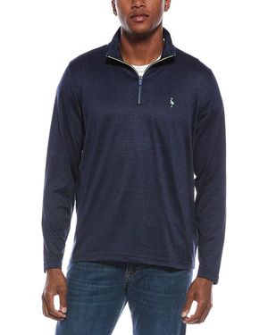 Tailorbyrd Perforated Mesh Performance 1/4-Zip Pullover - Blue