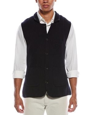 N.Peal Cashmere Collared Milano Cashmere Waistcoat - Black