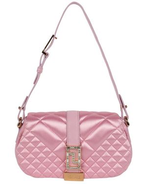 Versace ! Greca Goddess Mini Satin Shoulder Bag - Pink