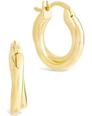 Sterling Forever 14k Over Silver Janice Twisted Hoop Earrings - Metallic