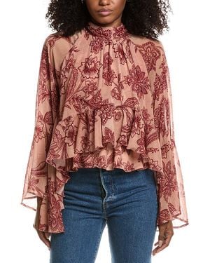 Avec Les Filles Printed Blouse - Red