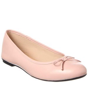French Sole Emerald Leather Flat - Pink