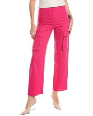 Daisy Lane Linen-Blend Cargo Pant - Pink