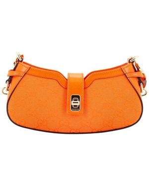 Gucci Moon Side Shoulder Bag GG Canvas Mini (authentic Pre-loved) - Orange