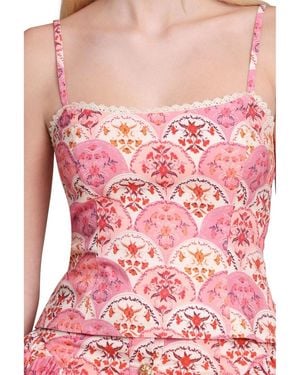Avec Les Filles Peplum Linen-Blend Tank Top - Pink