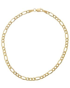 Italian Gold 10K 3.4Mm Semi-Solid Figaro Bracelet - Metallic