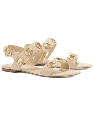Larroude Larroudé Milan Raffia Sandal - White