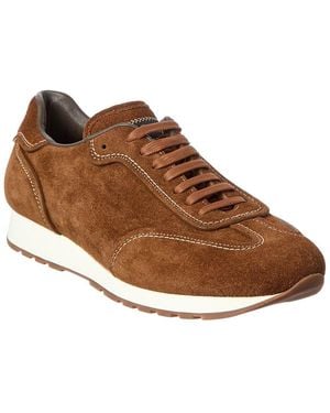 Brioni Suede Runner Trainer - Brown
