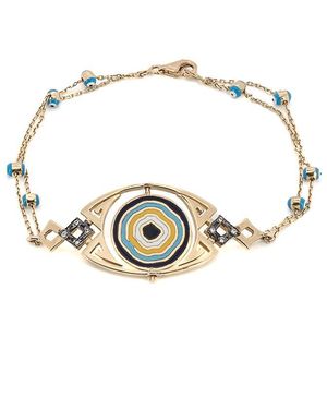 Ebru Jewelry 14K 0.09 Ct. Tw. Diamond Chain Bracelet - Metallic