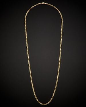 Italian Gold 14k Miami Cuban Link Necklace - Black