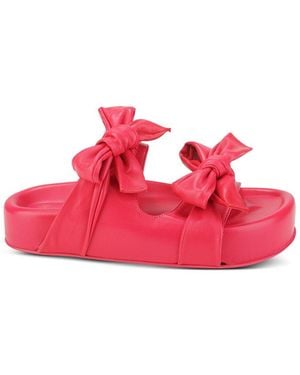 Agl Attilio Giusti Leombruni Jane Double R Leather Slide - Pink