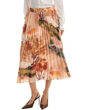 Tahari Pull On Pleated Skirt - White