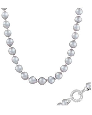 Splendid Silver 11-14mm Pearl Necklace - Metallic