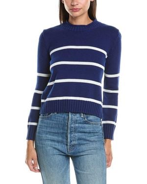 Hannah Rose Cashmere-Blend Chunky Striped Jumper - Blue