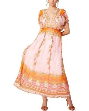 Hale Bob Silk-Blend Maxi Dress - Orange
