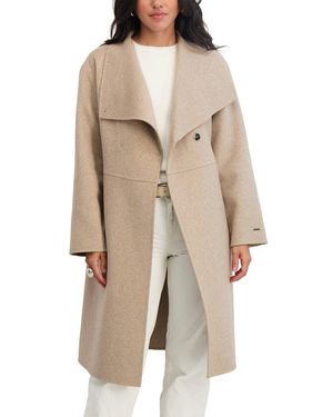 Tahari Coco Long Wool-Blend Coat - Natural