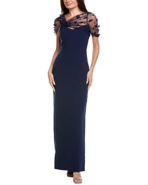 THEIA Sophia Shawl Gown - Blue