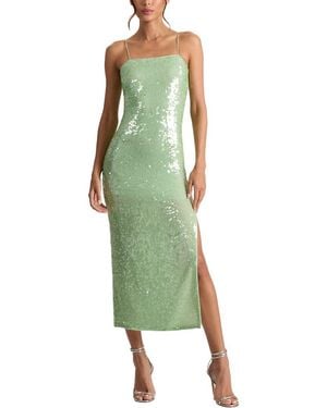 Alice + Olivia Fifi Sequin Midi Dress - Green