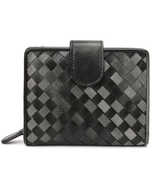 Tiffany & Fred Paris Woven Leather Wallet - Black