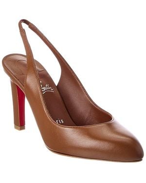 Christian Louboutin Fannylove 85 Leather Slingback Pump - Brown