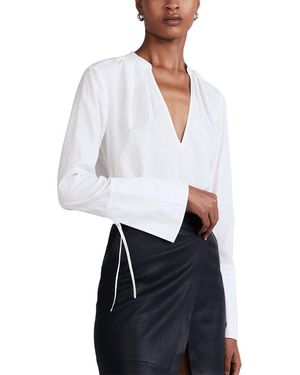 10 Crosby Derek Lam Lila V-neck Top - White