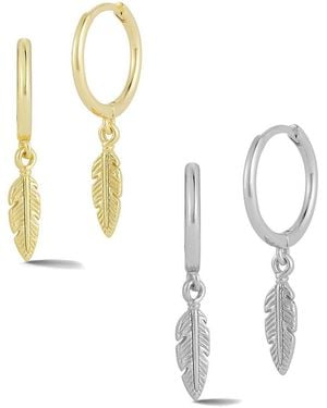 Glaze Jewelry Silver Evil Eye Huggie Earrings Set - Metallic