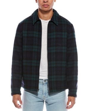 Vince Plaid Sherpa-Lined Wool-Blend Jacket - Black