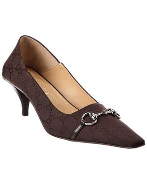 Gucci Victoria Gg Canvas Pump - Brown