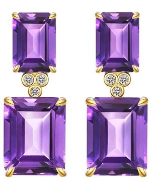 Kai Fine Jewelry 14K 6.53 Ct. Tw. Diamond & Amethyst Drop Earrings - Purple