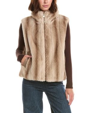 Via Spiga Faux Fur Vest - Red