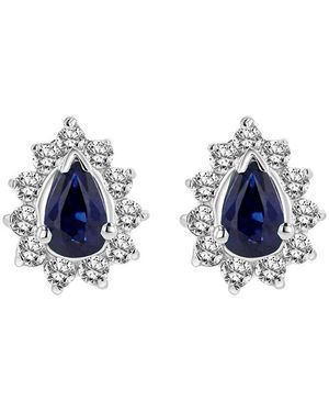 LEVARON 14K 0.70 Ct. Tw. Diamond & Sapphire Earrings - Blue
