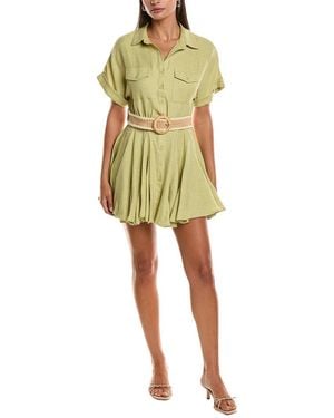 LUXE ALWAYS Belted Shirtdress - Yellow
