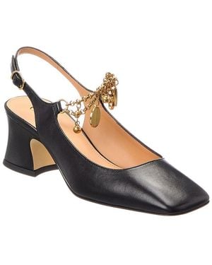 Chloé Charms Leather Pump - Blue
