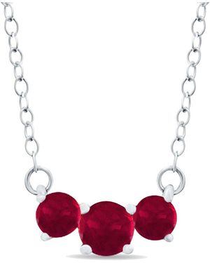 Gemstones 14k 0.96 Ct. Tw. Ruby Necklace - Red