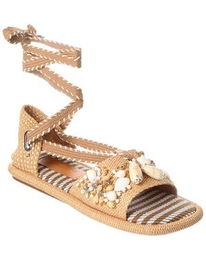 Robert Clergerie Eugeniet Raffia Sandal - Metallic