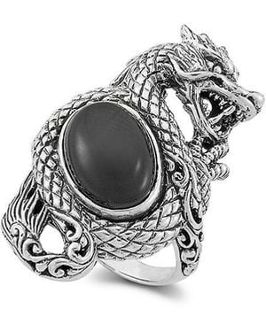 Samuel B. Silver Dragon Ring - White