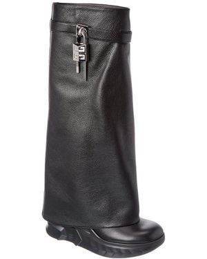 Givenchy Shark Lock Leather Biker Boot - Black