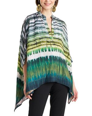 Natori Lana Silk Caftan Top - Green