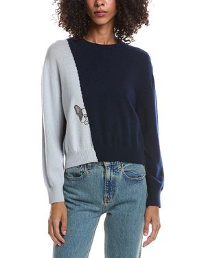 Brodie Cashmere Hot Fix Colour Block 100% Cashmere Jumper - Blue