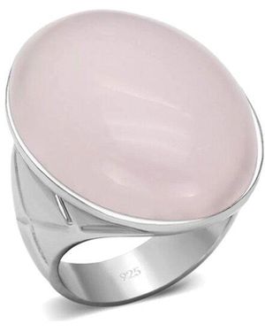 Alamode Jewelry Silver Ring - Pink